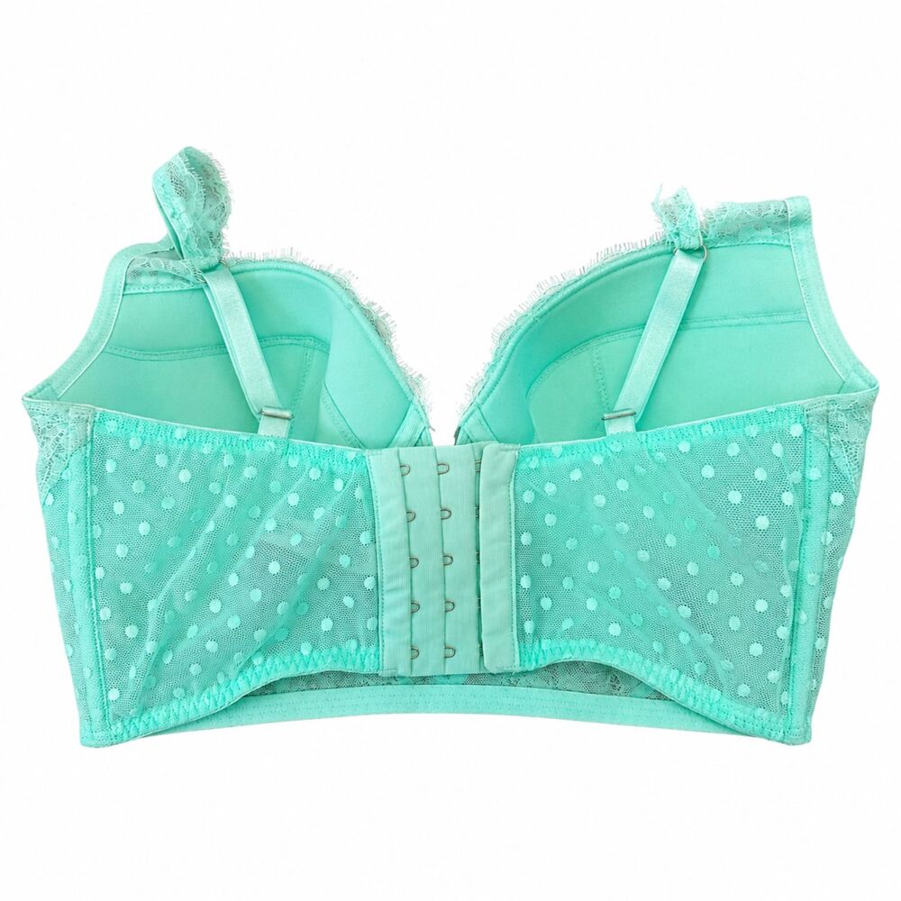 Victoria's Secret 34D Bra Dream Angels Aqua Blue Lace Corset Longline Bustier - Picture 2 of 7